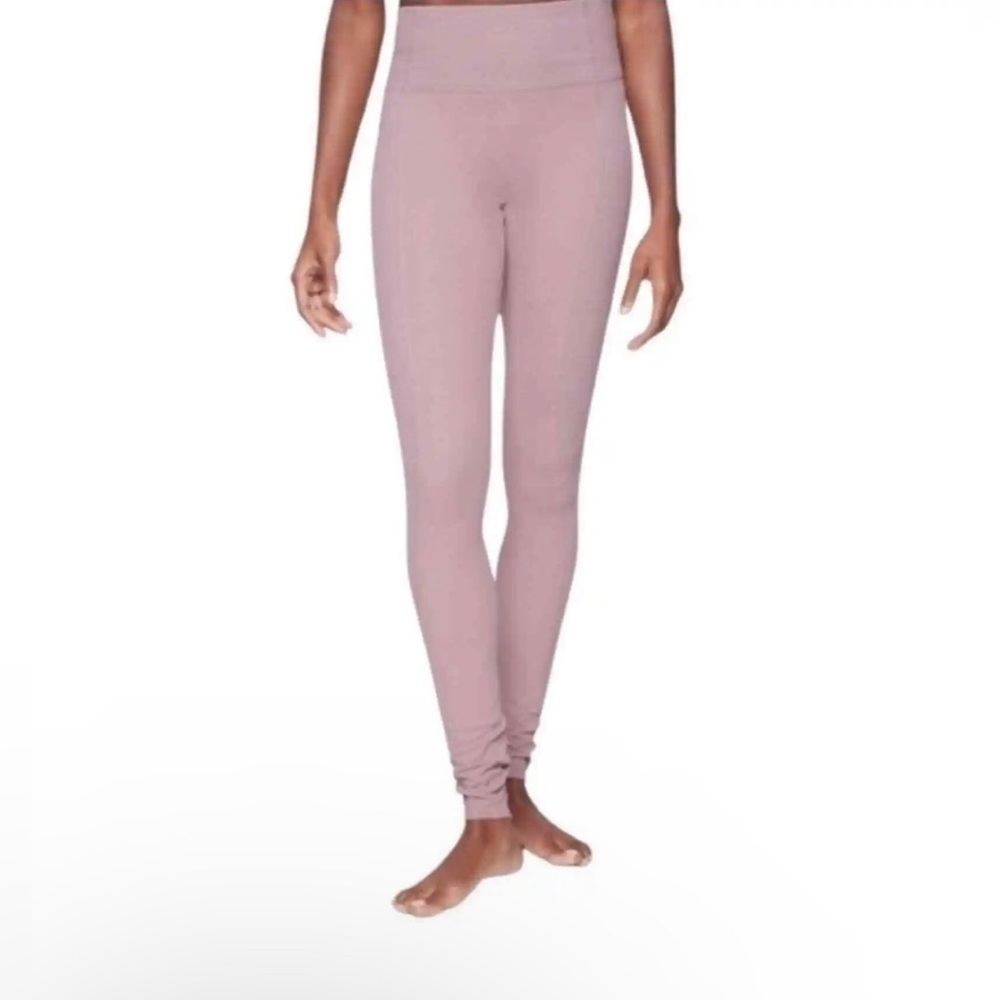 Athleta Barre Ribbed Powervita Tights Mauve Size Xs Extra Long Length